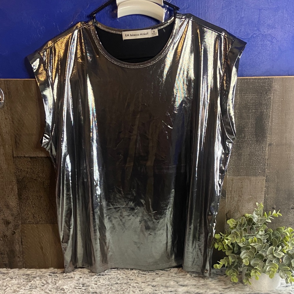 Shimmering Metallic Sleeveless Tee